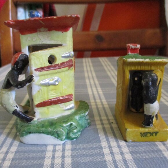 FINAL SALE! 2- Vtg. outhouse Black figurines ceramic, 1 is Made in Japan, (Next) - Picture 2 of 9